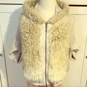 Anthropologie zip front short sleeve sweater